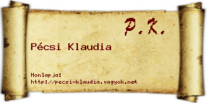 Pécsi Klaudia névjegykártya