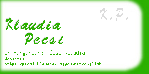 klaudia pecsi business card